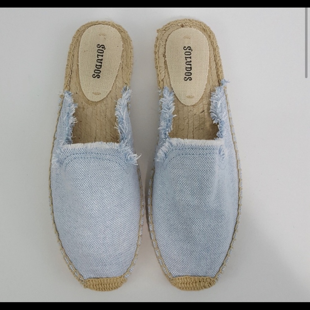Soludos denim espadrille slides